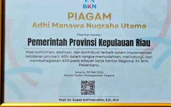 Kepri Raih Penghargaan BKN Berkat Konsistensi Terapkan Kebijakan ASN